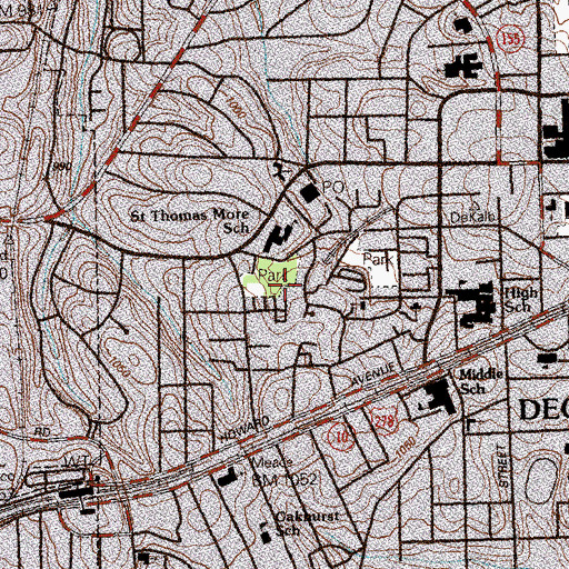 Topographic Map of Adair Park, GA