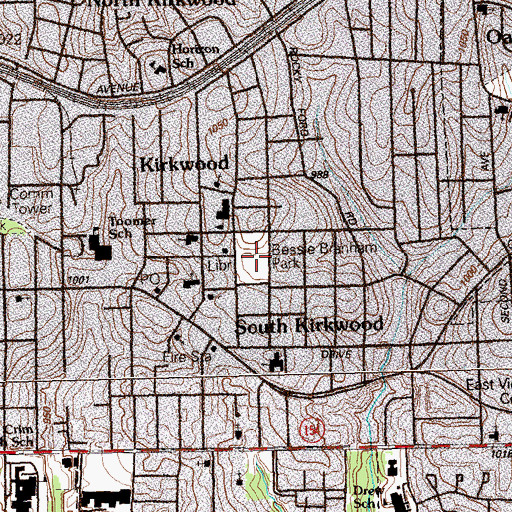 Topographic Map of Bessie Branham Park, GA