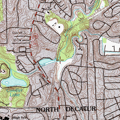 Topographic Map of Burnt Fork Creek, GA