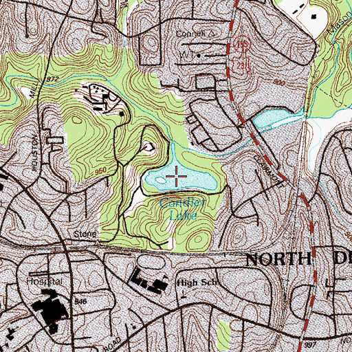 Topographic Map of Candler Lake, GA