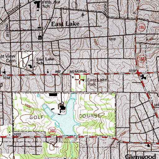 Topographic Map of East Lake Park, GA