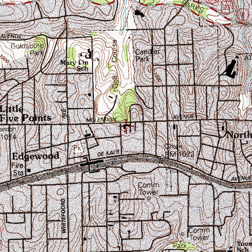 Topographic Map of Epworth Church, GA