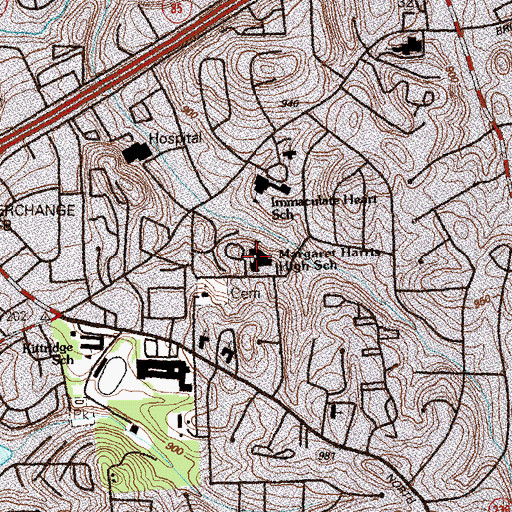 Topographic Map of Margaret Harris High School, GA