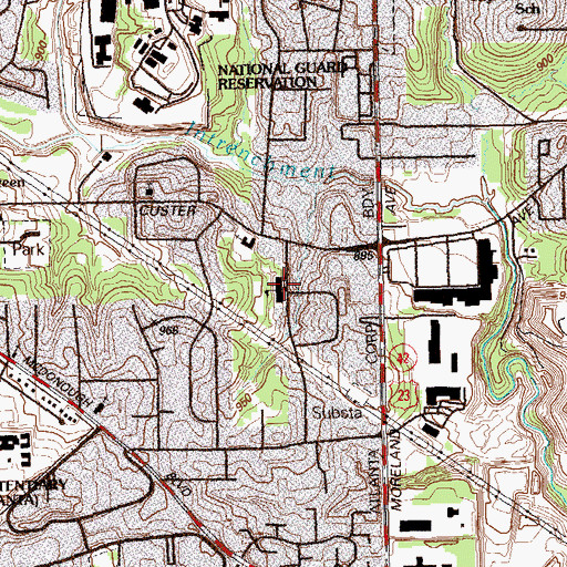 Topographic Map of Thomas Jefferson School, GA