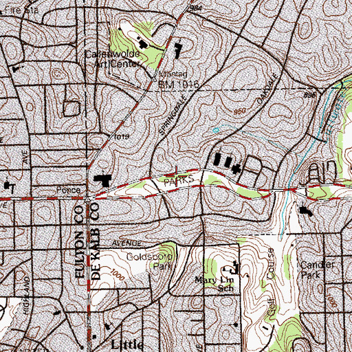 Topographic Map of Virgilee Park, GA