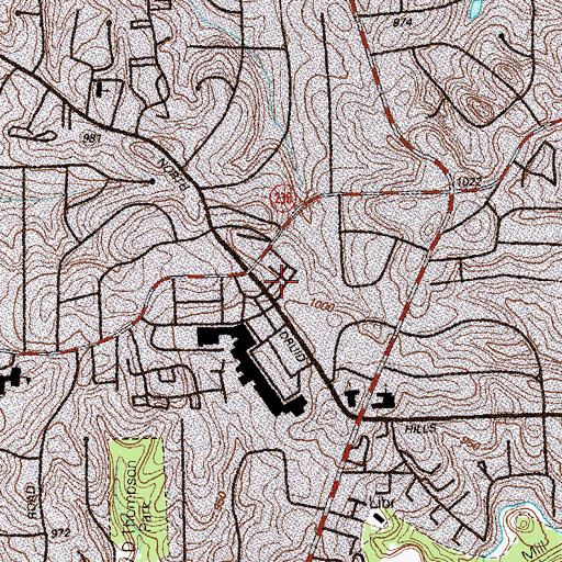 Topographic Map of W D Thompson School, GA