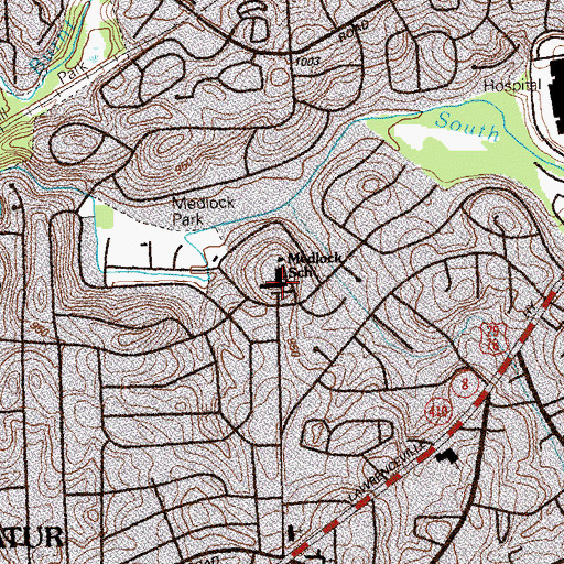 Topographic Map of Medlock Elementary School, GA