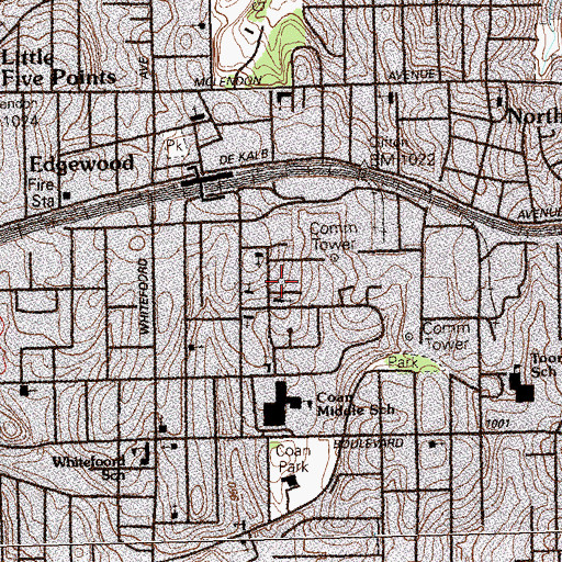Topographic Map of Wesley Avenue School, GA