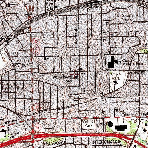 Topographic Map of Whitefoord Elementary School, GA