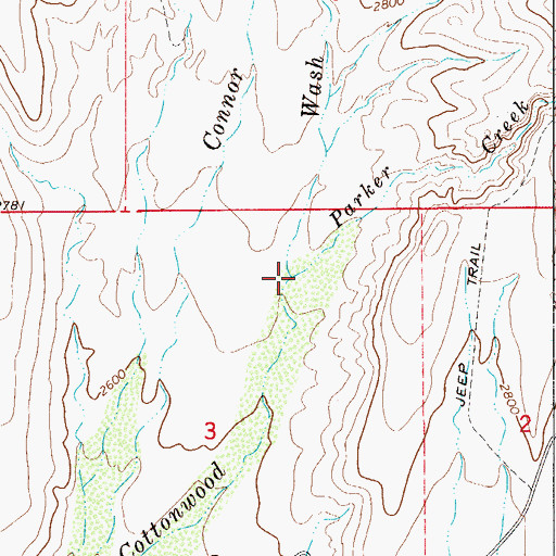 Topographic Map of Parker Creek, AZ