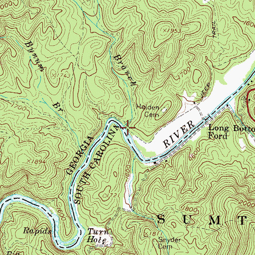 Topographic Map of Adline Branch, GA