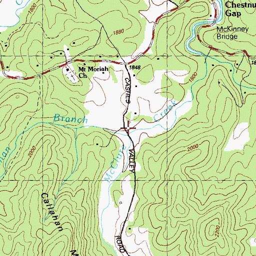 Topographic Map of Callahan Branch, GA