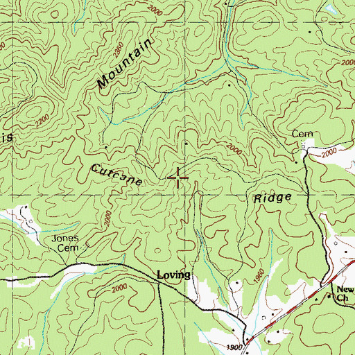 Topographic Map of Cutcane Ridge, GA