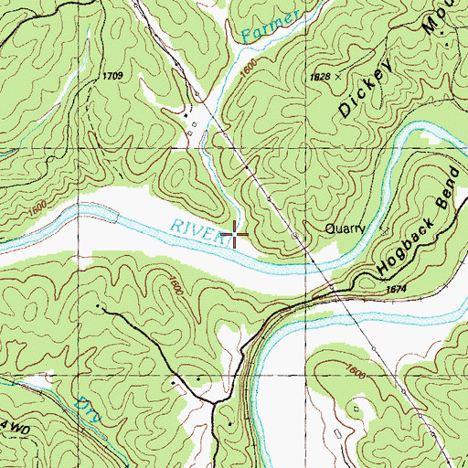 Topographic Map of Farmer Branch, GA