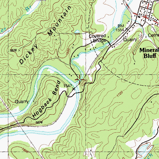 Topographic Map of Hemptown Creek, GA