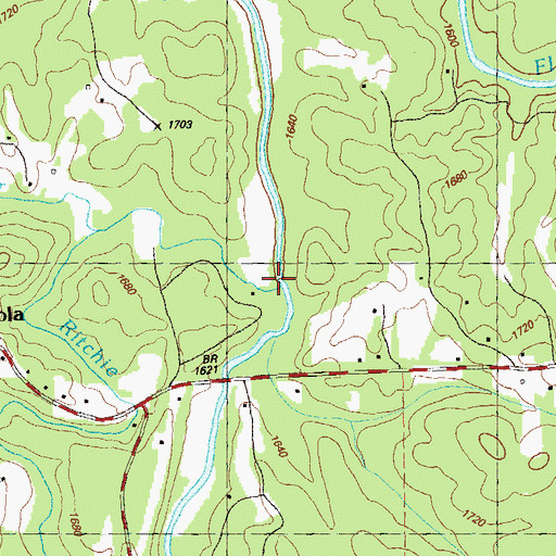 Topographic Map of Ritchie Creek, GA