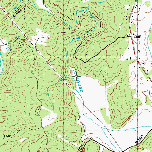 Topographic Map of Hothouse Valley, GA