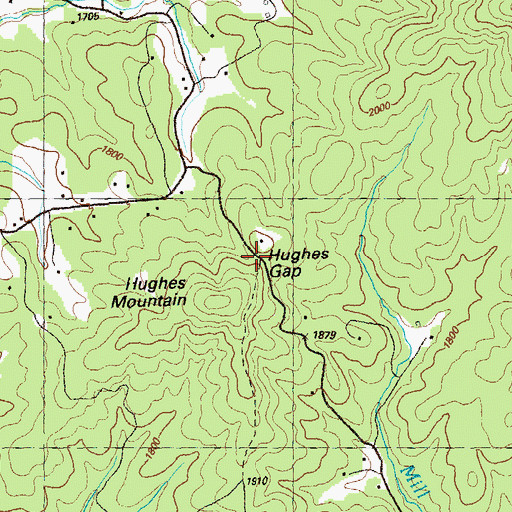 Topographic Map of Hughes Gap, GA