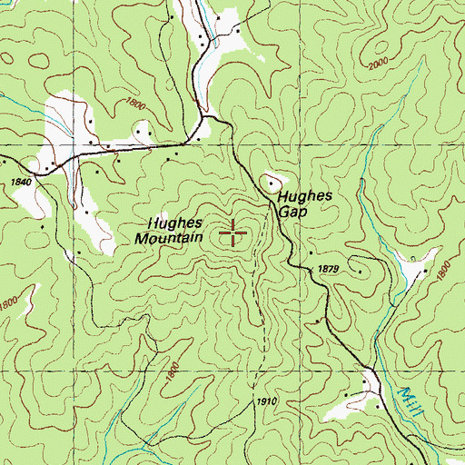 Topographic Map of Hughes Mountain, GA