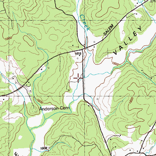 Topographic Map of Mill Creek, GA