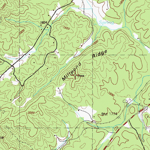 Topographic Map of Millpond Ridge, GA