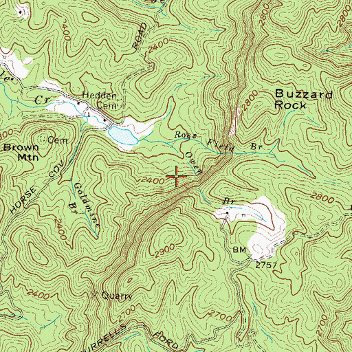 Topographic Map of Owen Branch, GA