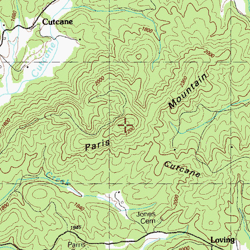Topographic Map of Paris Mountain, GA