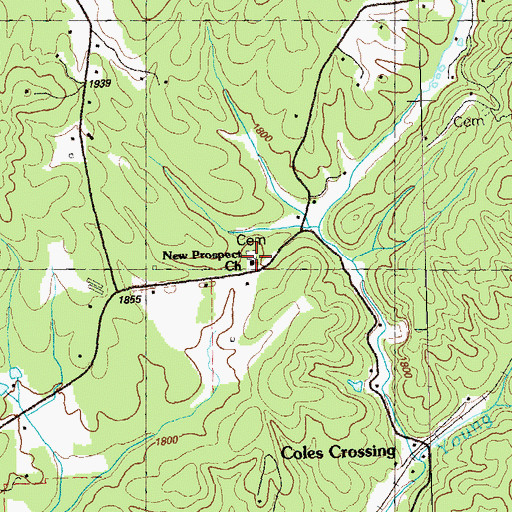 Topographic Map of New Prospect Church, GA