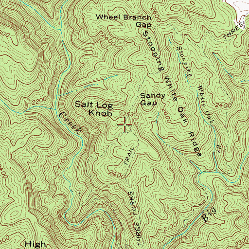 Topographic Map of Salt Log Knob, GA