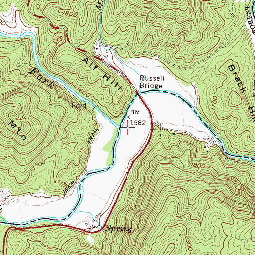 Topographic Map of West Fork Chattooga River, GA