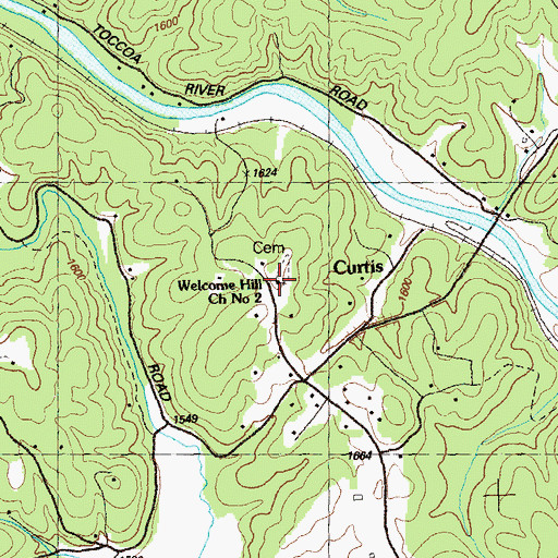 Topographic Map of Welcome Hill Church Number 2, GA