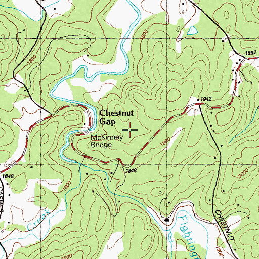 Topographic Map of Mc Kinney Bridge, GA