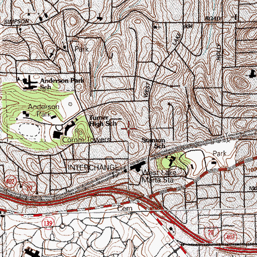 Topographic Map of Battle Hill Haven, GA