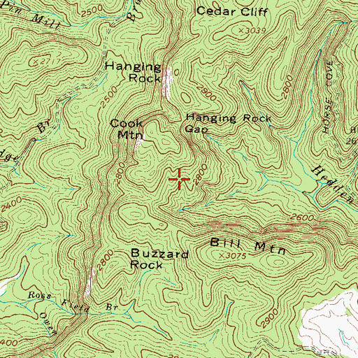 Topographic Map of Cook Mountain, GA
