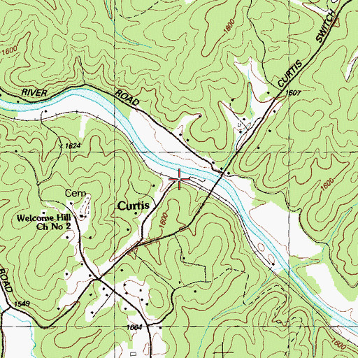 Topographic Map of Curtis, GA