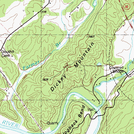 Topographic Map of Dickey Mountain, GA