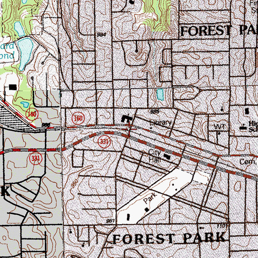 Topographic Map of Forest Park, GA
