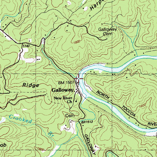 Topographic Map of Galloway, GA
