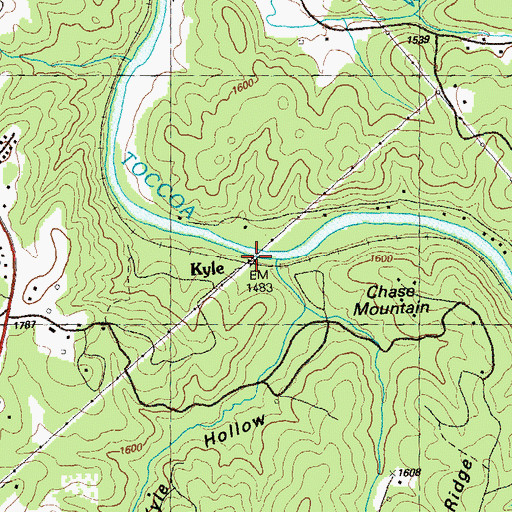 Topographic Map of Kyle, GA