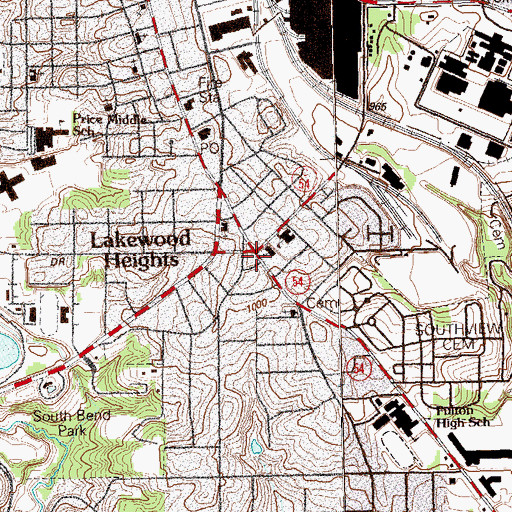 Topographic Map of Lakewood Heights, GA