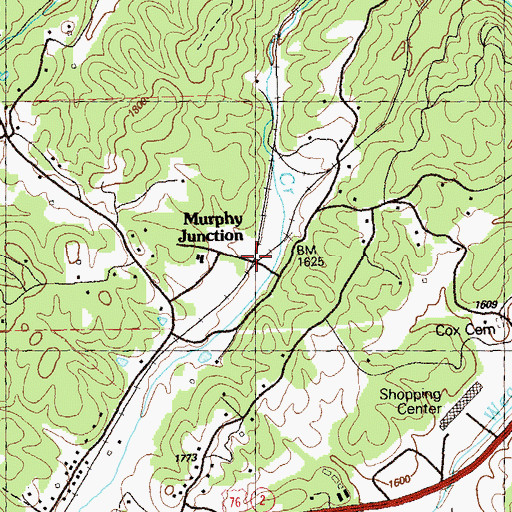 Topographic Map of Murphy Junction, GA