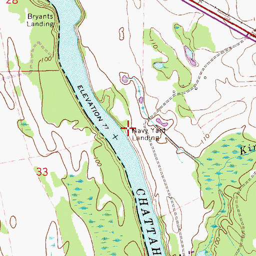 Topographic Map of Navy Yard Landing, GA
