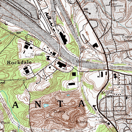 Topographic Map of Rockdale, GA