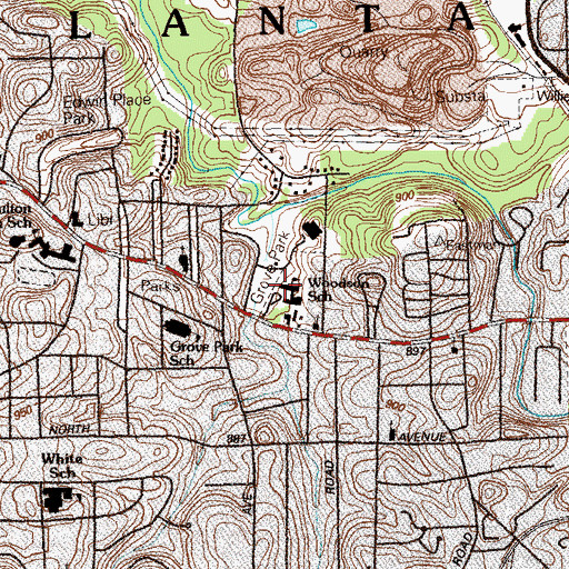 Topographic Map of Carter G Woodson Elementary School, GA
