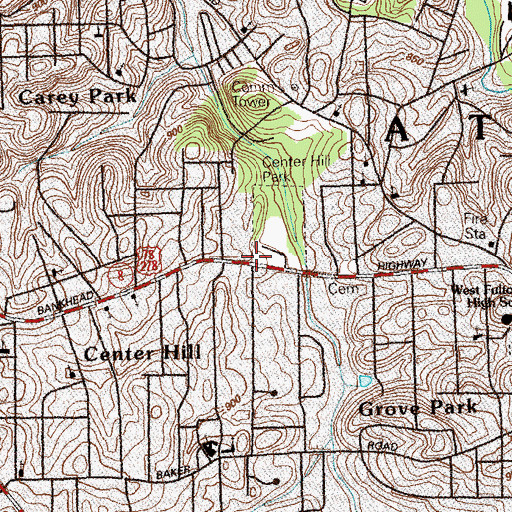 Topographic Map of Center Hill Health Center, GA