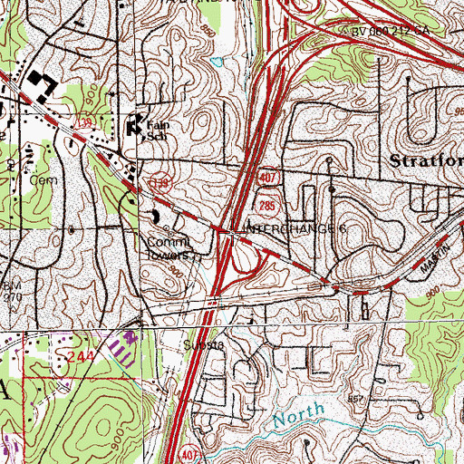 Topographic Map of Interchange 6, GA