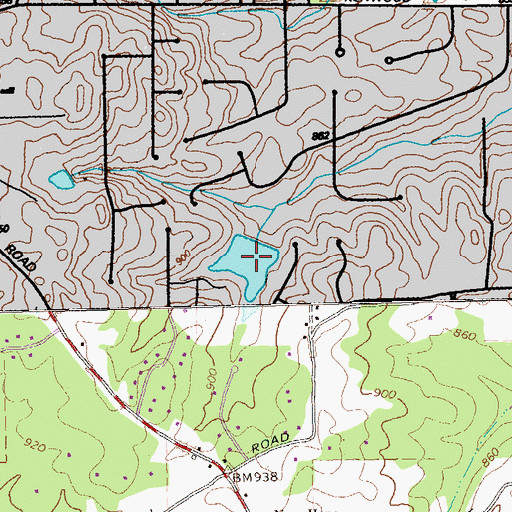 Topographic Map of Moore Lake Dam, GA