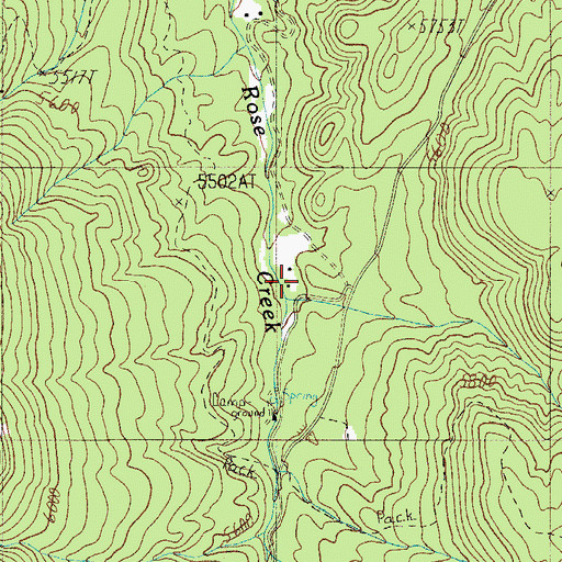 Topographic Map of Rose Creek Lodge, AZ