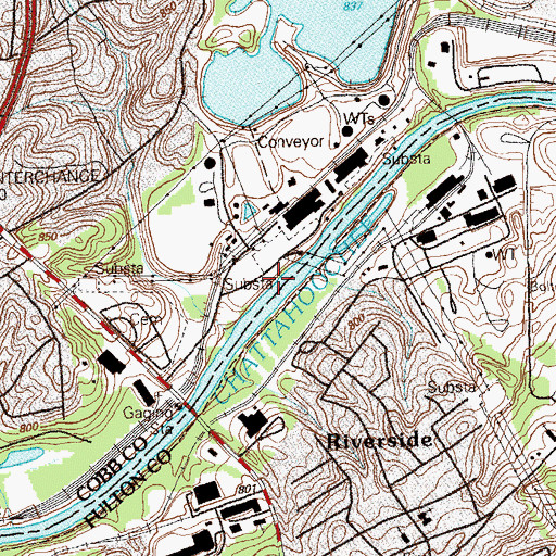 Topographic Map of Ash Pond Four, GA