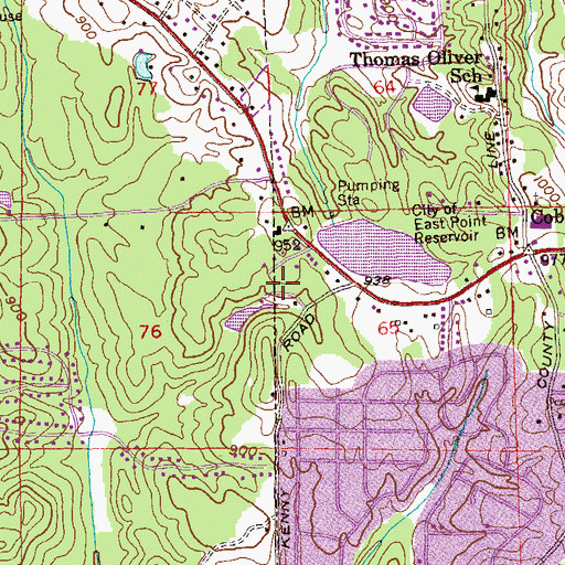 Topographic Map of Conart Lake, GA